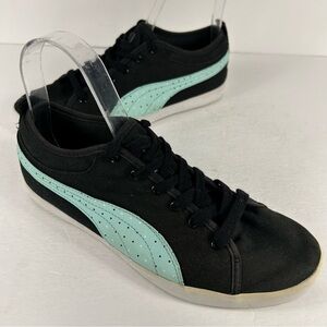 ❤️ Puma Women's Black and Light Blue Sneakers Size 8